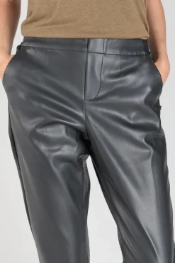 Femme Le Temps des Cerises Pantalons & Chinos-Pantalon Mineta En Simili Cuir Noir