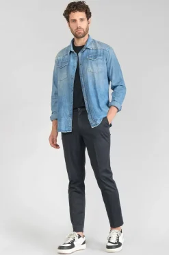 Homme Le Temps des Cerises Pantalons & Chinos-Pantalon Rolt Noir Chine Bleu