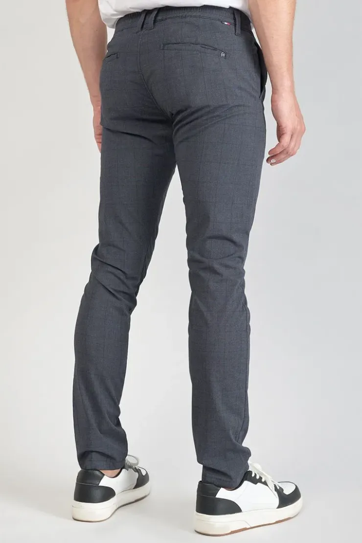 Homme Le Temps des Cerises Pantalons & Chinos-Pantalon Skunk A Carreaux Bleus