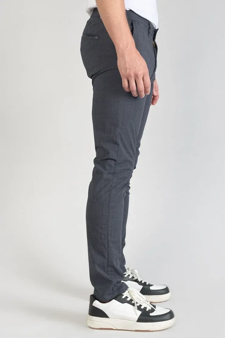 Homme Le Temps des Cerises Pantalons & Chinos-Pantalon Skunk A Carreaux Bleus