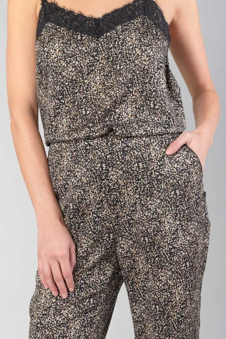 Femme Le Temps des Cerises Pantalons & Chinos-Pantalon Tage Noir A Motif