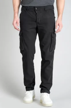 Homme Le Temps des Cerises Pantalons & Chinos-Pantalon Treillis Sami Noir