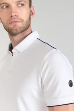 Homme Le Temps des Cerises T-Shirts & Polos-Polo Cotrel Blanc