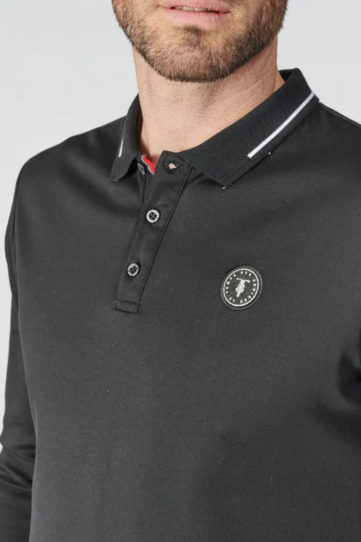 Homme Le Temps des Cerises T-Shirts & Polos-Polo Manches Longues Ronan Noir