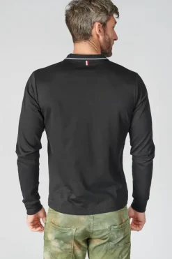 Homme Le Temps des Cerises T-Shirts & Polos-Polo Manches Longues Ronan Noir