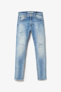 Homme Le Temps des Cerises Coupe Skinny-Power Skinny 7/8Eme Jeans Destroy Bleu N°4