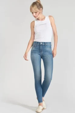 Femme Le Temps des Cerises Coupe Skinny-Power Skinny Taille Haute 7/8Eme Jeans Bleu N°3