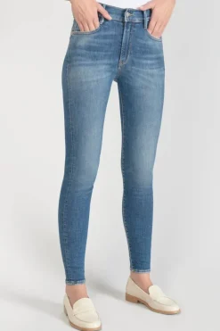 Femme Le Temps des Cerises Coupe Skinny-Power Skinny Taille Haute 7/8Eme Jeans Bleu N°3