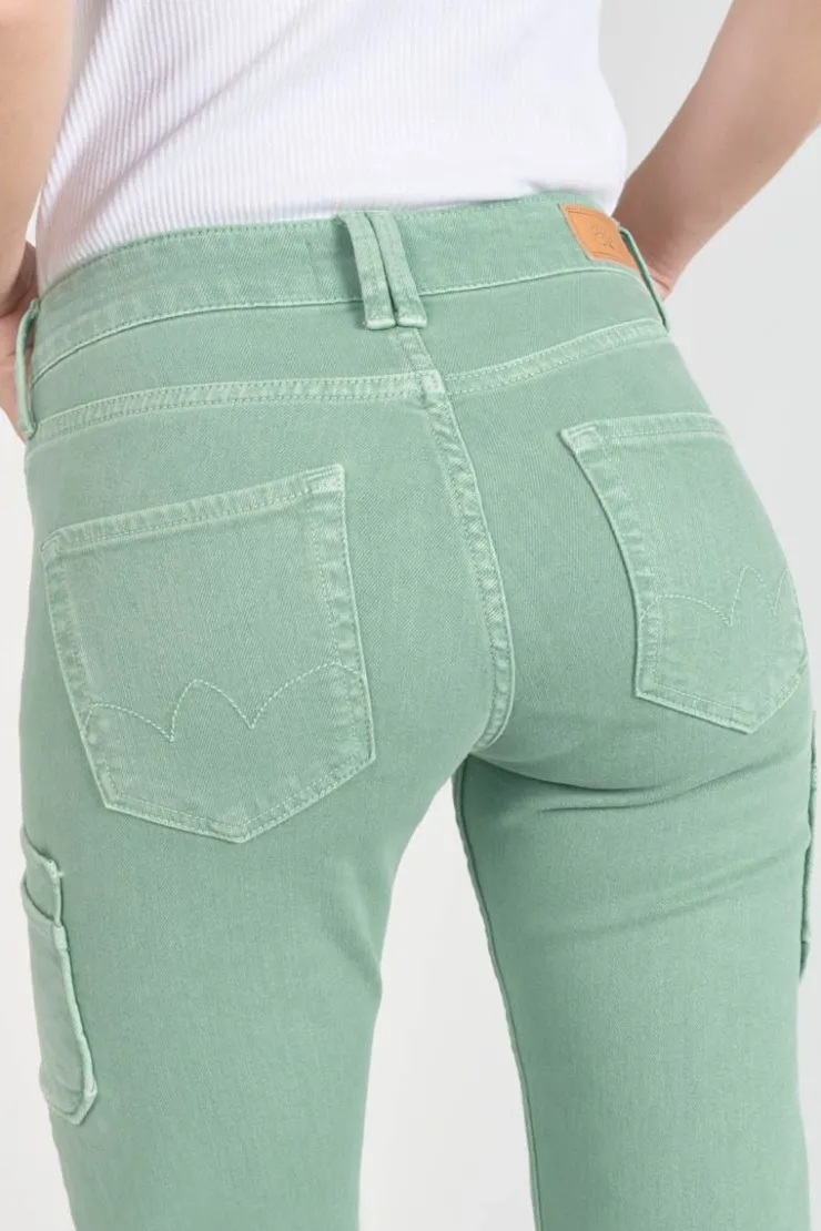 Femme Le Temps des Cerises Coupe Regular-Precieux Taille Haute 7/8Eme Jeans Vert D'Eau