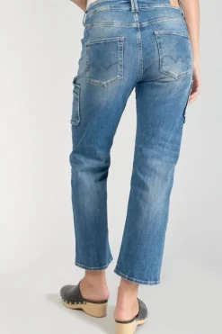 Femme Le Temps des Cerises Coupe Regular-Precieux Taille Haute 7/8Eme Jeans Destroy Bleu N°3
