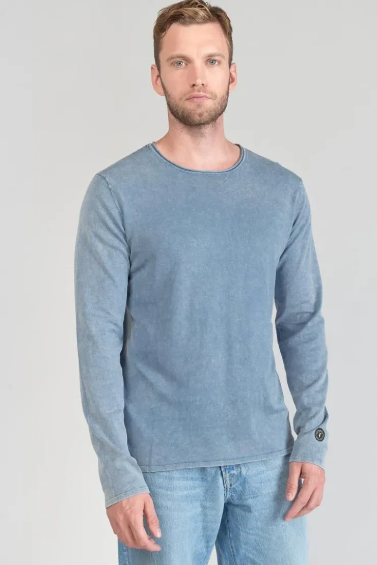 Homme Le Temps des Cerises Pulls & Cardigans-Pull Bivor Bleu-Gris Delave