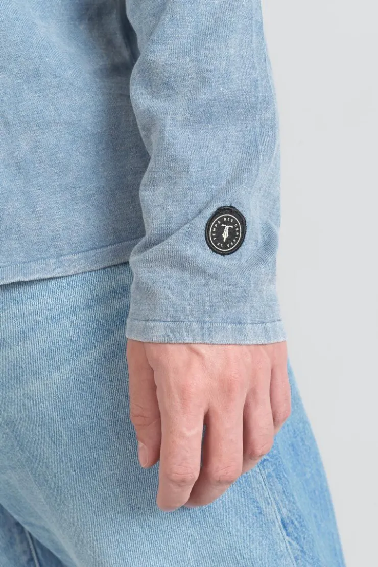 Homme Le Temps des Cerises Pulls & Cardigans-Pull Bivor Bleu-Gris Delave