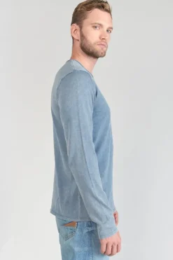 Homme Le Temps des Cerises Pulls & Cardigans-Pull Bivor Bleu-Gris Delave