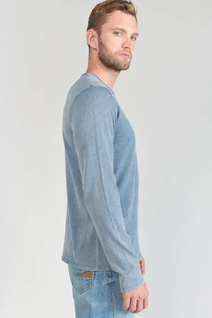 Homme Le Temps des Cerises Pulls & Cardigans-Pull Bivor Bleu-Gris Delave