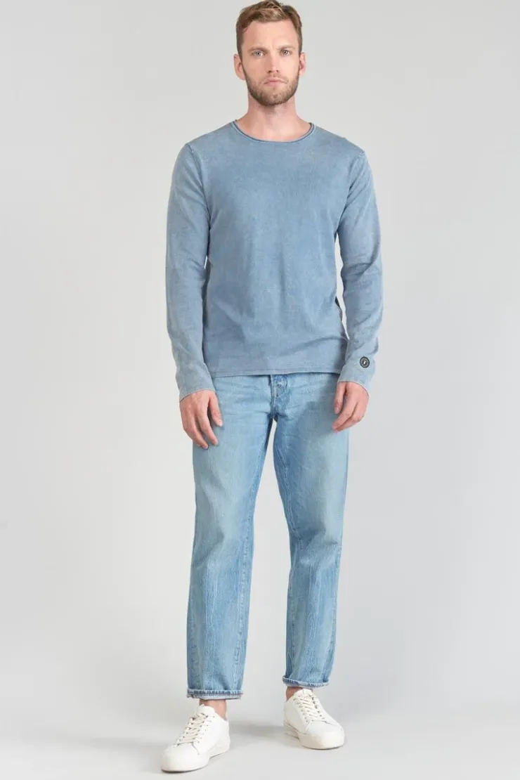 Homme Le Temps des Cerises Pulls & Cardigans-Pull Bivor Bleu-Gris Delave