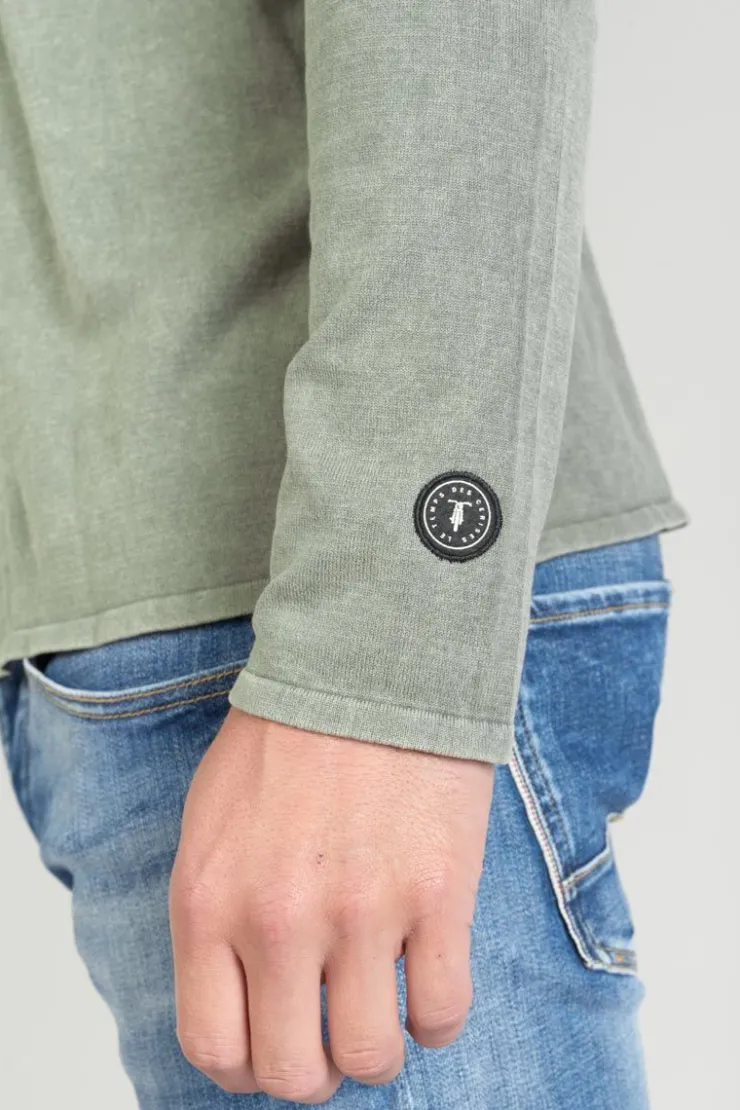 Homme Le Temps des Cerises Pulls & Cardigans-Pull Bivor Kaki Delave