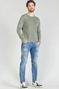 Homme Le Temps des Cerises Pulls & Cardigans-Pull Bivor Kaki Delave