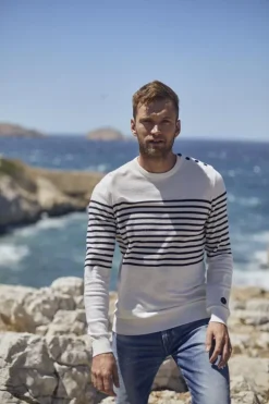 Homme Le Temps des Cerises Pulls & Cardigans-Pull Loral Mariniere