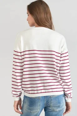 Femme Le Temps des Cerises Pulls & Sweats & Cardigans-Pull Mareva Mariniere Prune
