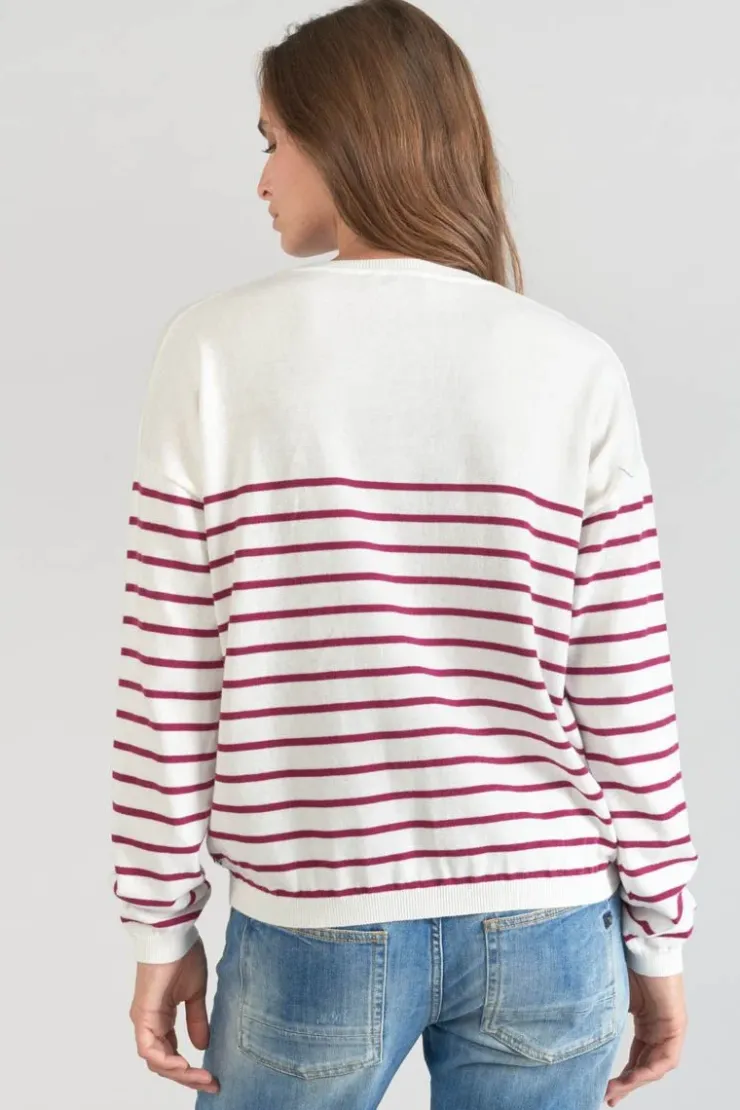 Femme Le Temps des Cerises Pulls & Sweats & Cardigans-Pull Mareva Mariniere Prune