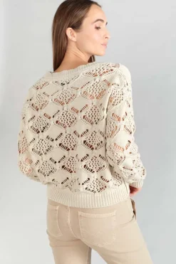 Femme Le Temps des Cerises Pulls & Sweats & Cardigans-Pull Poots Ajoure Sable
