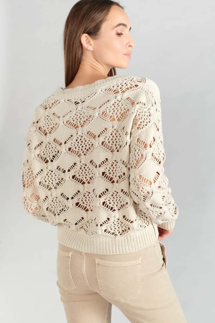 Femme Le Temps des Cerises Pulls & Sweats & Cardigans-Pull Poots Ajoure Sable