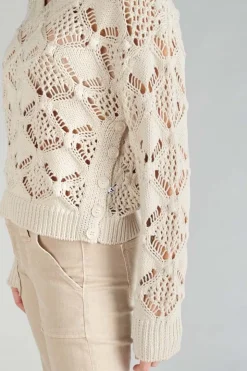Femme Le Temps des Cerises Pulls & Sweats & Cardigans-Pull Poots Ajoure Sable