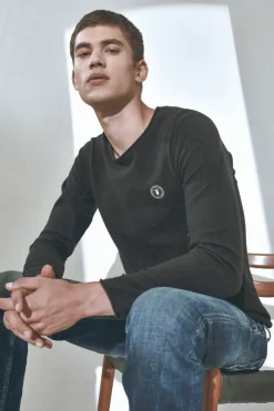 Homme Le Temps des Cerises Pulls & Cardigans-Pull Terry Noir