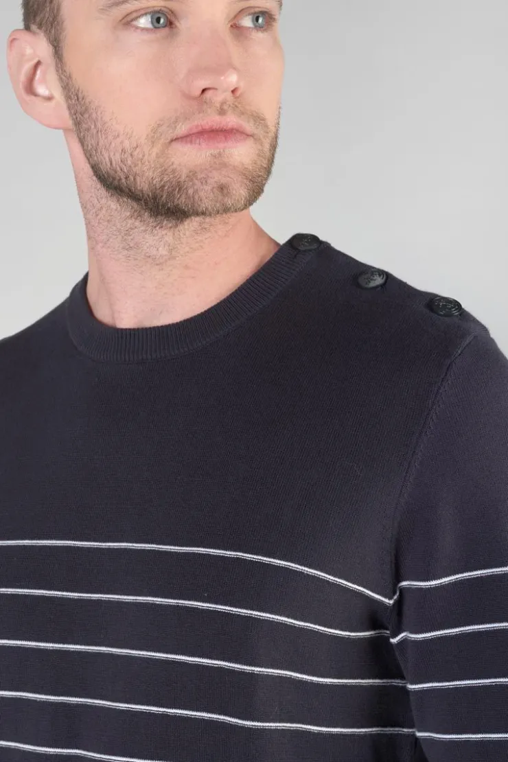 Homme Le Temps des Cerises Pulls & Cardigans-Pull Vogel Bleu Nuit A Rayures