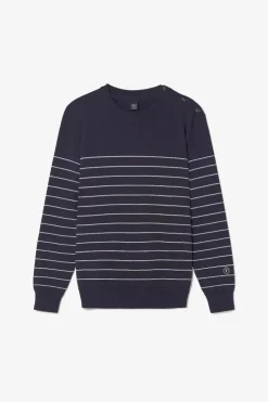 Homme Le Temps des Cerises Pulls & Cardigans-Pull Vogel Bleu Nuit A Rayures