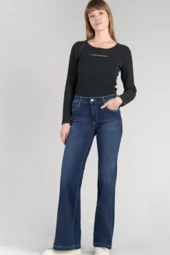 Femme Le Temps des Cerises Taille Haute-Pulp Flare Taille Haute Jeans Bleu N°1