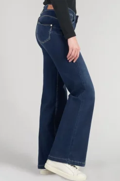 Femme Le Temps des Cerises Taille Haute-Pulp Flare Taille Haute Jeans Bleu N°1
