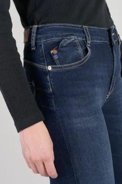 Femme Le Temps des Cerises Taille Haute-Pulp Flare Taille Haute Jeans Bleu N°1