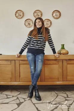 Femme Le Temps des Cerises Coupe Slim-Pulp Slim By Veronika Loubry Jeans Bleu N°2