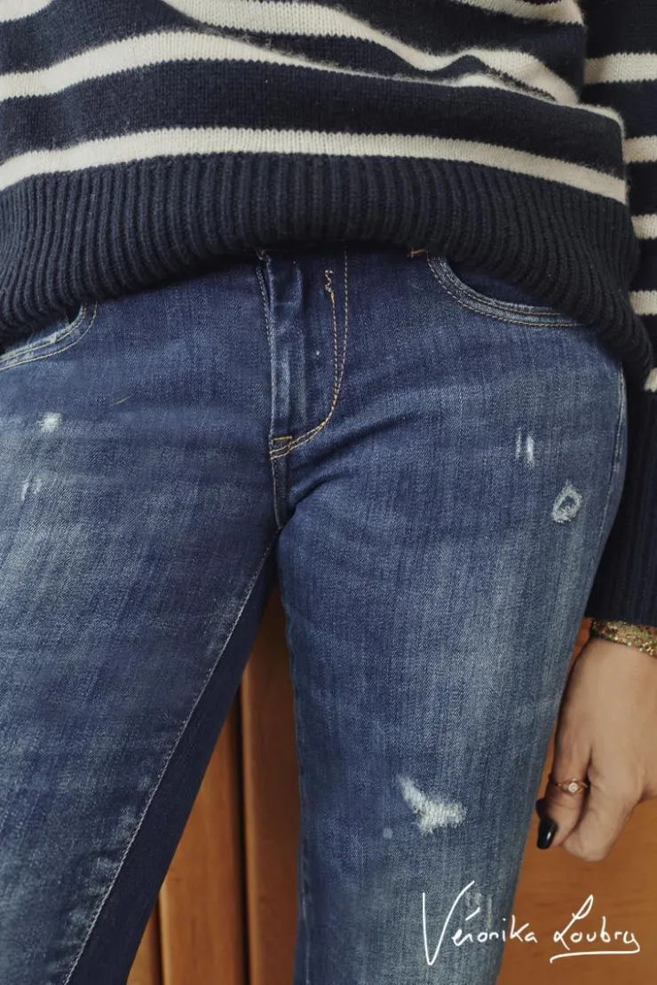 Femme Le Temps des Cerises Coupe Slim-Pulp Slim By Veronika Loubry Jeans Bleu N°2