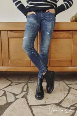 Femme Le Temps des Cerises Coupe Slim-Pulp Slim By Veronika Loubry Jeans Bleu N°2