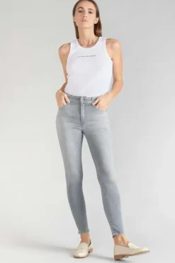 Femme Le Temps des Cerises Coupe Slim-Pulp Slim Taille Haute 7/8Eme Jeans Gris N°3