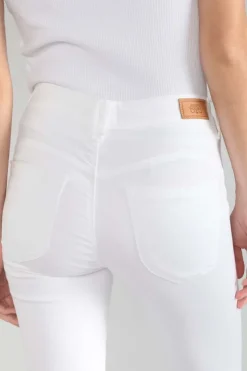 Femme Le Temps des Cerises Coupe Slim-Pulp Slim Taille Haute 7/8Eme Jeans Blanc