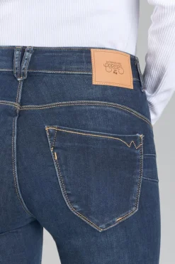 Femme Le Temps des Cerises Coupe Slim-Pulp Slim Taille Haute 7/8Eme Jeans Bleu N°1