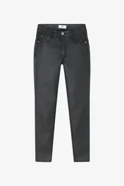 Femme Le Temps des Cerises Coupe Slim-Pulp Slim Taille Haute 7/8Eme Jeans Enduit Noir N°0