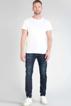 Homme Le Temps des Cerises Coupe Tapered-Raffi 900/16 Tapered 7/8Eme Jeans Destroy Bleu-Noir N°2