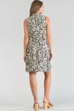 Femme Le Temps des Cerises Robes-Robe En Lin Melange Muna A Motif Animalier