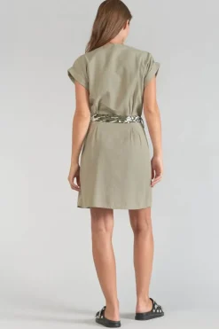 Femme Le Temps des Cerises Robes-Robe Eourres Kaki Clair