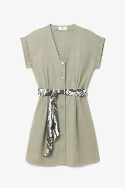 Femme Le Temps des Cerises Robes-Robe Eourres Kaki Clair