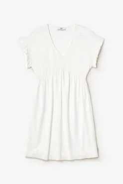 Femme Le Temps des Cerises Robes-Robe Lia Ajouree Blanche