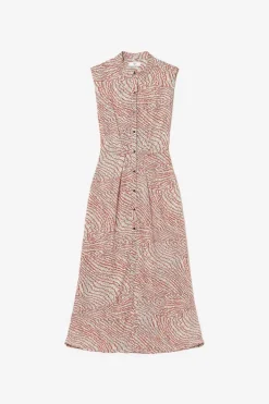 Femme Le Temps des Cerises Robes-Robe Longue Cuoco A Motif Orange Et Noir