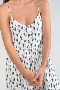 Femme Le Temps des Cerises Robes-Robe Longue Evita Tie And Dye Bleu