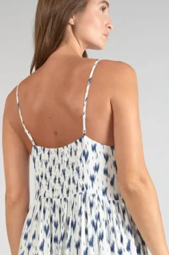 Femme Le Temps des Cerises Robes-Robe Longue Evita Tie And Dye Bleu