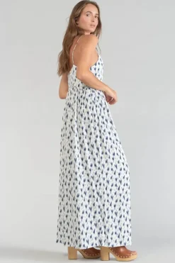 Femme Le Temps des Cerises Robes-Robe Longue Evita Tie And Dye Bleu