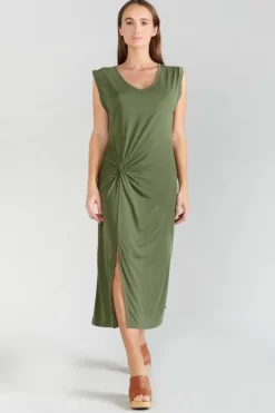 Femme Le Temps des Cerises Robes-Robe Longue Gana Kaki